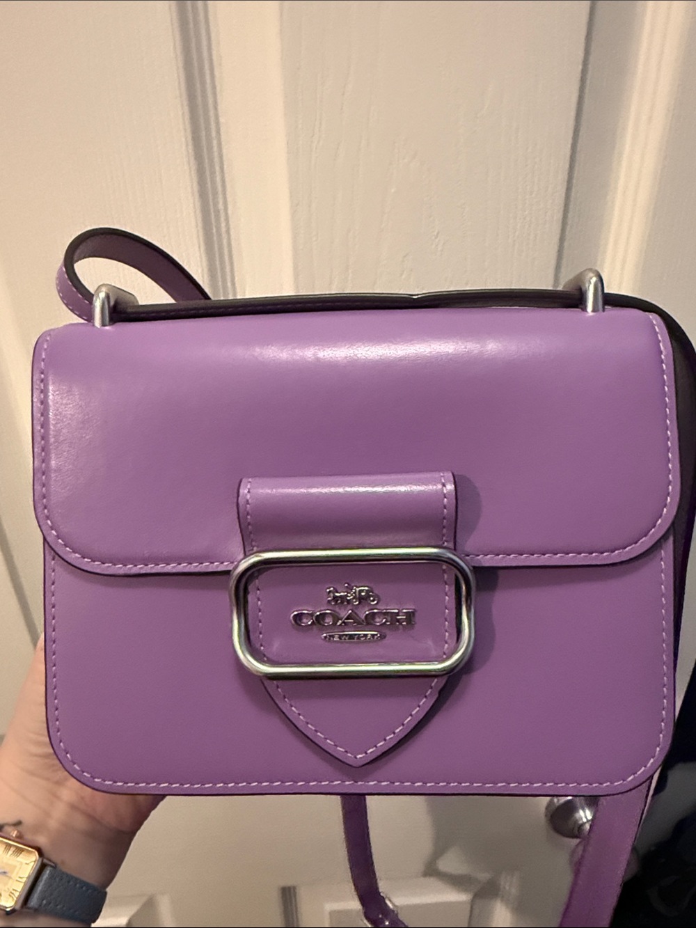 COACH Purple Leather Crossbody with Polished Hardware